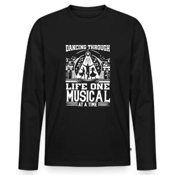 Chanteur de théâtre musical de Broadway - T-shirt manches longues Premium bio Homme - noir - Devant - Nico (187cm)