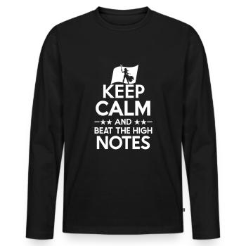 Chanteur de théâtre musical de Broadway - T-shirt manches longues Premium bio Homme - noir - Devant - Nico (187cm)