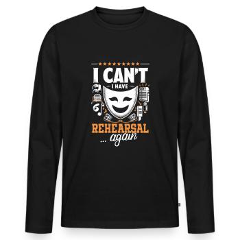 Chanteur de théâtre musical de Broadway - T-shirt manches longues Premium bio Homme - noir - Devant - Nico (187cm)