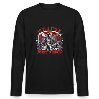Cowboy Barn Bull Rider Rodeo Country Western - Männer Premium Bio Langarmshirt - Schwarz - Vorne - Nico (187cm)