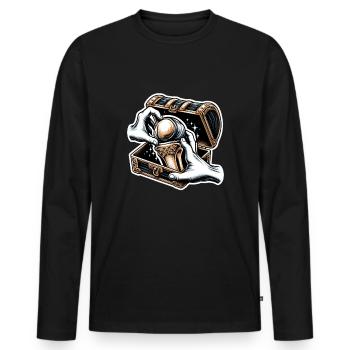 Hip Replacement Surgery Hip Surgery Post-op - Men's Premium Organic Long Sleeve Shirt - black - Front - Nico (187cm)