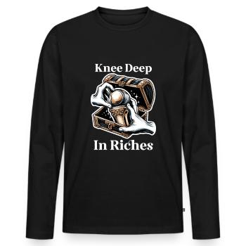 Hip Replacement Surgery Hip Surgery Post-op - Men's Premium Organic Long Sleeve Shirt - black - Front - Nico (187cm)