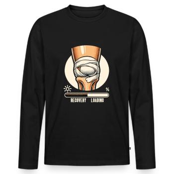 Hip Replacement Surgery Hip Surgery Post-op - Men's Premium Organic Long Sleeve Shirt - black - Front - Nico (187cm)