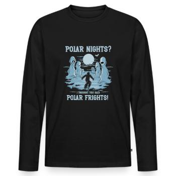 Aurora Aurora Tracker Alaska Wilderness - Men's Premium Organic Long Sleeve Shirt - black - Front - Nico (187cm)