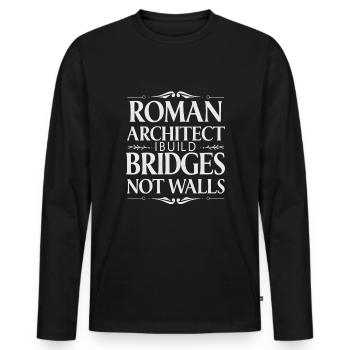 Jules César Histoire romaine Empire romain - T-shirt manches longues Premium bio Homme - noir - Devant - Nico (187cm)