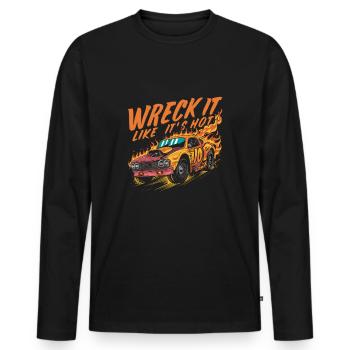 Demo Derby Demolition Derby Demolition Derby - Men's Premium Organic Long Sleeve Shirt - black - Front - Nico (187cm)