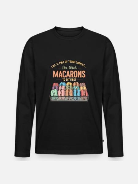 Macaron lovers French macarons - Men's Premium Organic Long Sleeve Shirt - black