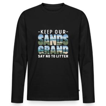 Anti-déchets Pas de recyclage des déchets environnementaux - T-shirt manches longues Premium bio Homme - noir - Devant - Nico (187cm)