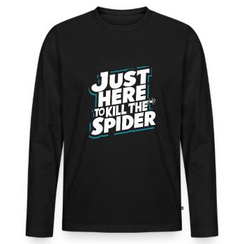 Funny Arachnophobia Awareness, Spider Phobia - Men's Premium Organic Long Sleeve Shirt - black - Front - Nico (187cm)