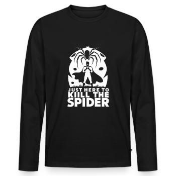 Funny Arachnophobia Awareness, Spider Phobia - Men's Premium Organic Long Sleeve Shirt - black - Front - Nico (187cm)