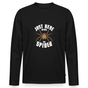 Funny Arachnophobia Awareness, Spider Phobia - Men's Premium Organic Long Sleeve Shirt - black - Front - Nico (187cm)