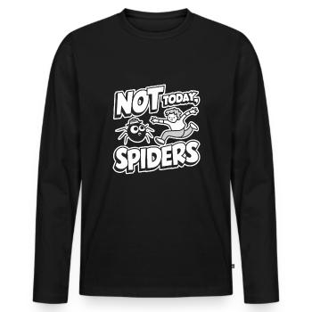 Funny Arachnophobia Awareness, Spider Phobia - Men's Premium Organic Long Sleeve Shirt - black - Front - Nico (187cm)