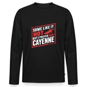 Amateur de cuisine épicée, chef des Chili Peppers - T-shirt manches longues Premium bio Homme - noir - Devant - Nico (187cm)