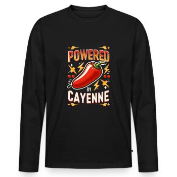 Amateur de cuisine épicée, chef des Chili Peppers - T-shirt manches longues Premium bio Homme - noir - Devant - Nico (187cm)