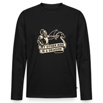 Tenue de carnaval Renaissance médiévale - T-shirt manches longues Premium bio Homme - noir - Devant - Nico (187cm)