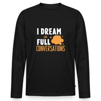 Sprechen Im Schlaf, Somniloquy, Sprechen Im - Männer Premium Bio Langarmshirt - Schwarz - Vorne - Nico (187cm)