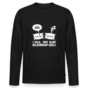 Sprechen Im Schlaf, Somniloquy, Sprechen Im - Männer Premium Bio Langarmshirt - Schwarz - Vorne - Nico (187cm)