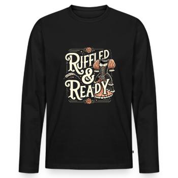 Renaissance Fête foraine tenue médiévale - T-shirt manches longues Premium bio Homme - noir - Devant - Nico (187cm)