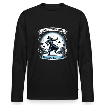 Renaissance Fête foraine tenue médiévale - T-shirt manches longues Premium bio Homme - noir - Devant - Nico (187cm)