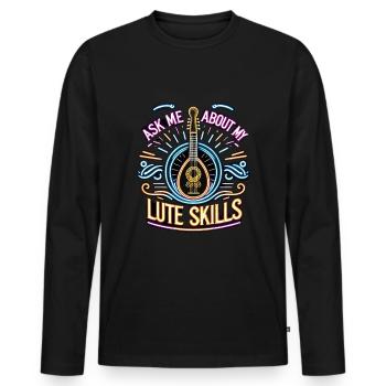 Renaissance Fête foraine tenue médiévale - T-shirt manches longues Premium bio Homme - noir - Devant - Nico (187cm)