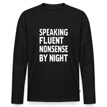 Sprechen Im Schlaf, Somniloquy, Sprechen Im - Männer Premium Bio Langarmshirt - Schwarz - Vorne - Nico (187cm)