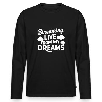 Sprechen Im Schlaf, Somniloquy, Sprechen Im - Männer Premium Bio Langarmshirt - Schwarz - Vorne - Nico (187cm)
