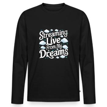 Sprechen Im Schlaf, Somniloquy, Sprechen Im - Männer Premium Bio Langarmshirt - Schwarz - Vorne - Nico (187cm)