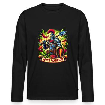 Amateurs de cuisine épicée, Chili Peppers Chef - T-shirt manches longues Premium bio Homme - noir - Devant - Nico (187cm)