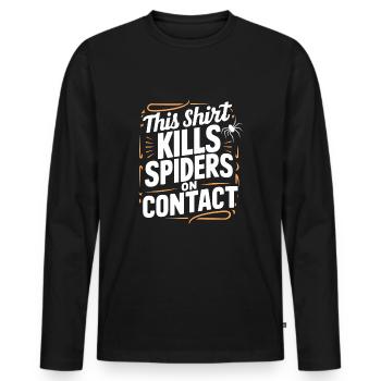 Funny Arachnophobia Awareness, Spider Phobia - Men's Premium Organic Long Sleeve Shirt - black - Front - Nico (187cm)