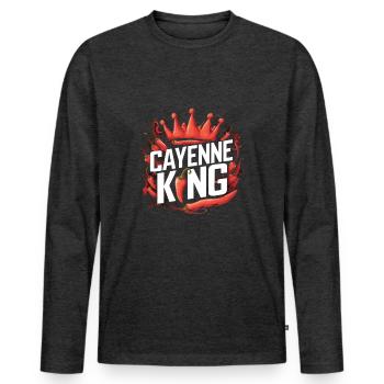 Amateurs de cuisine épicée, Chili Peppers Chef - T-shirt manches longues Premium bio Homme - anthracite chiné - Devant - Nico (187cm)