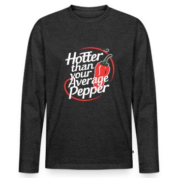 Amateurs de cuisine épicée, Chili Peppers Chef - T-shirt manches longues Premium bio Homme - anthracite chiné - Devant - Nico (187cm)
