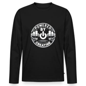 Musculation, Powerlifting, Haltération, Fitness - T-shirt manches longues Premium bio Homme - noir - Devant - Nico (187cm)
