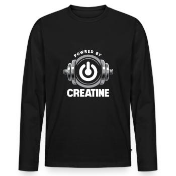 Musculation, Powerlifting, Haltération, Fitness - T-shirt manches longues Premium bio Homme - noir - Devant - Nico (187cm)