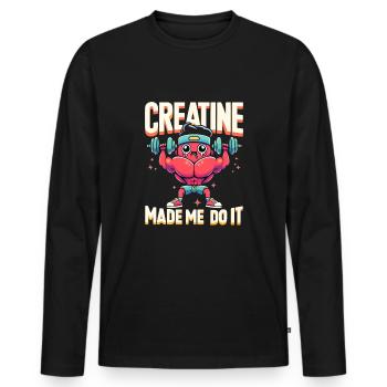Bodybuilding, Powerlifting, Weightlifting, Fitness - Men's Premium Organic Long Sleeve Shirt - black - Front - Nico (187cm)