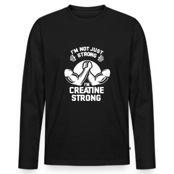 Bodybuilding, Powerlifting, Weightlifting, Fitness - Men's Premium Organic Long Sleeve Shirt - black - Front - Nico (187cm)