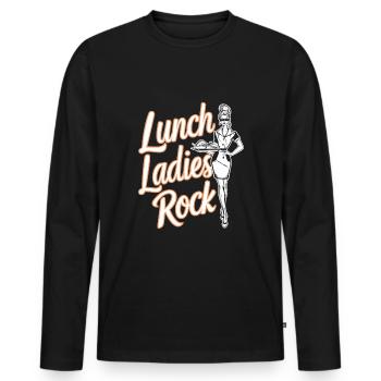 School Lunch Lady Schularbeiterin In Der Cafeteria - Männer Premium Bio Langarmshirt - Schwarz - Vorne - Nico (187cm)