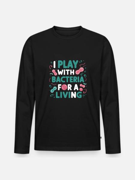 Microbiologist Microbiology Lab Staph Biology - Men's Premium Organic Long Sleeve Shirt - black