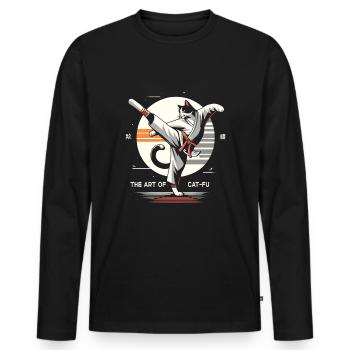 Kung Fu Chinese Kung Fu Asian Kung Fu - Men's Premium Organic Long Sleeve Shirt - black - Front - Nico (187cm)