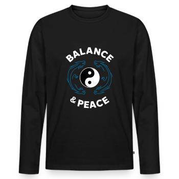 Kung Fu Chinese Kung Fu Asian Kung Fu - Men's Premium Organic Long Sleeve Shirt - black - Front - Nico (187cm)