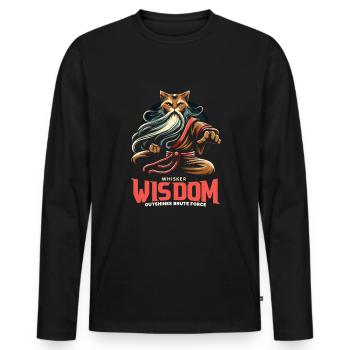 Kung Fu Chinese Kung Fu Asian Kung Fu - Men's Premium Organic Long Sleeve Shirt - black - Front - Nico (187cm)