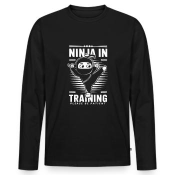 Kung Fu Kung Fu Chinois Kung Fu Asiatique - T-shirt manches longues Premium bio Homme - noir - Devant - Nico (187cm)