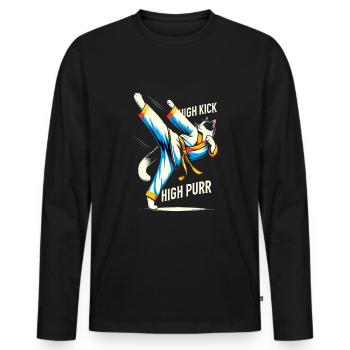 Kung Fu Chinese Kung Fu Asian Kung Fu - Men's Premium Organic Long Sleeve Shirt - black - Front - Nico (187cm)