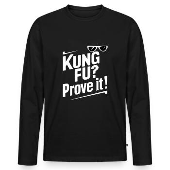 Kung Fu Kung Fu Chinois Kung Fu Asiatique - T-shirt manches longues Premium bio Homme - noir - Devant - Nico (187cm)
