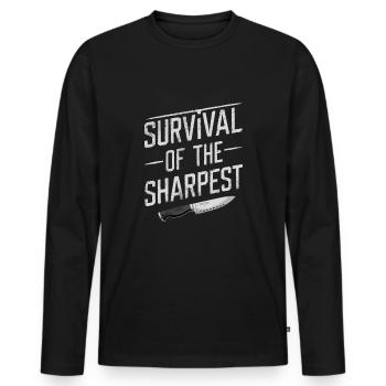 Knife Collector Knife Collection Hunting Fishing - Männer Premium Bio Langarmshirt - Schwarz - Vorne - Nico (187cm)