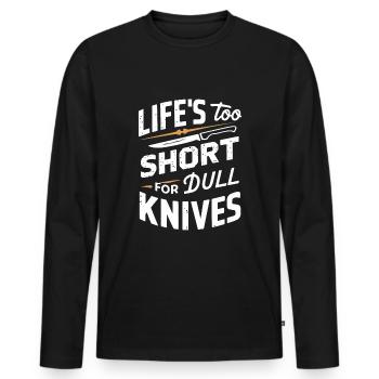 Knife Collector Knife Collection Hunting Fishing - Männer Premium Bio Langarmshirt - Schwarz - Vorne - Nico (187cm)