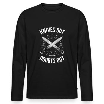 Knife Collector Knife Collection Hunting Fishing - Männer Premium Bio Langarmshirt - Schwarz - Vorne - Nico (187cm)