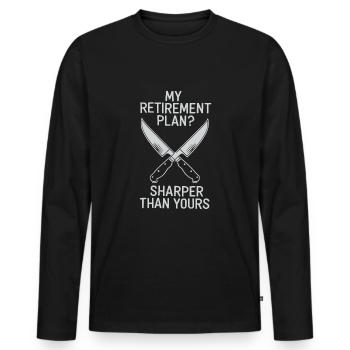 Knife Collector Knife Collection Hunting Fishing - Männer Premium Bio Langarmshirt - Schwarz - Vorne - Nico (187cm)
