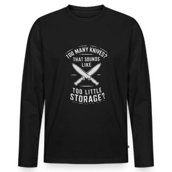 Knife Collector Knife Collection Hunting Fishing - Männer Premium Bio Langarmshirt - Schwarz - Vorne - Nico (187cm)