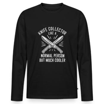 Knife Collector Knife Collection Hunting Fishing - Männer Premium Bio Langarmshirt - Schwarz - Vorne - Nico (187cm)