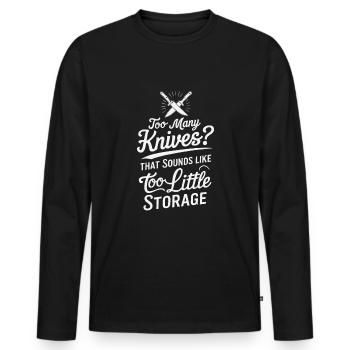 Knife Collector Knife Collection Hunting Fishing - Männer Premium Bio Langarmshirt - Schwarz - Vorne - Nico (187cm)